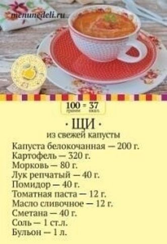 из сти ннм гы Капуста белокочанная 200 г Картофель 320 г Морковь 80 г Лук репчатый 40 г Псмилор 40 г Томатная паста П г Масло сливочное П г Сми зип 40 г Соль пл Бульон 1 п