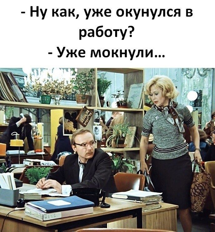 Ну как уже окунулся в работу Уже мокнули