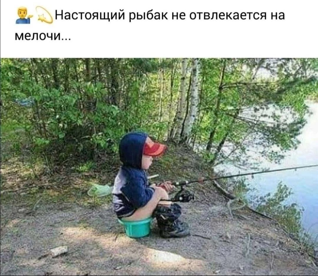 Настоящий рыбак не отвлекается на мелочи...