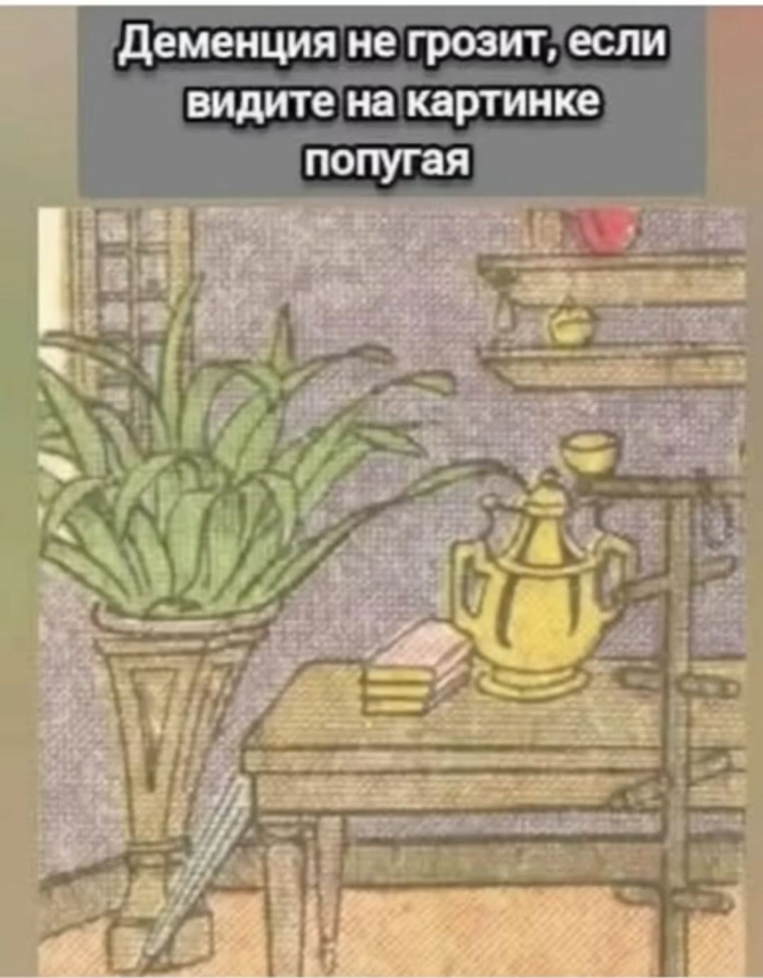 Деменция не грозит, если видите на картинке попугая
