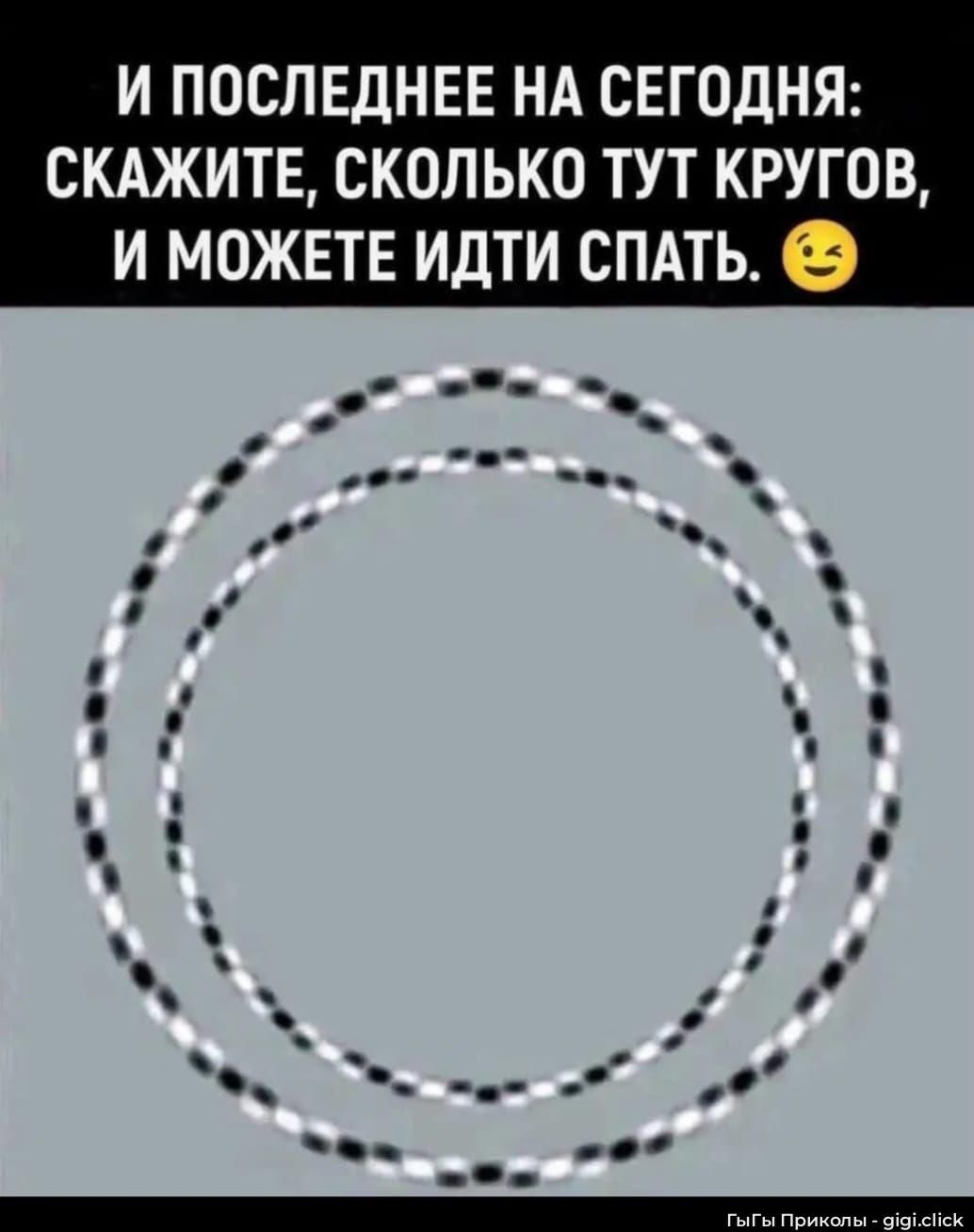 И последнее на сегодня: скажите, сколько тут кругов, и можете идти спать. 😉