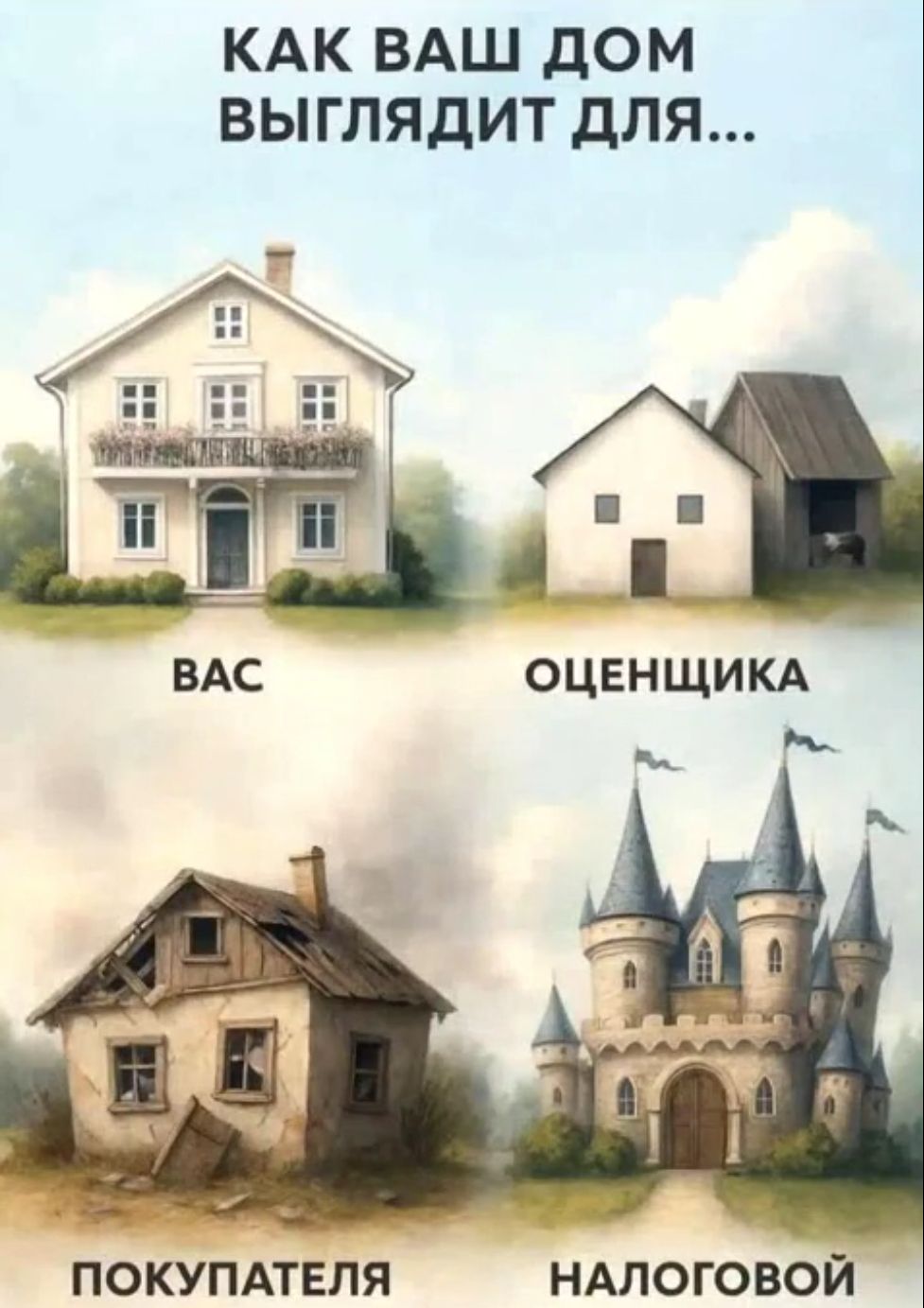 КАК ВАШ ДОМ ВЫГЛЯДИТ ДЛЯ... ВАС ОЦЕНЩИКА ПОКУПАТЕЛЯ НАЛОГОВОЙ