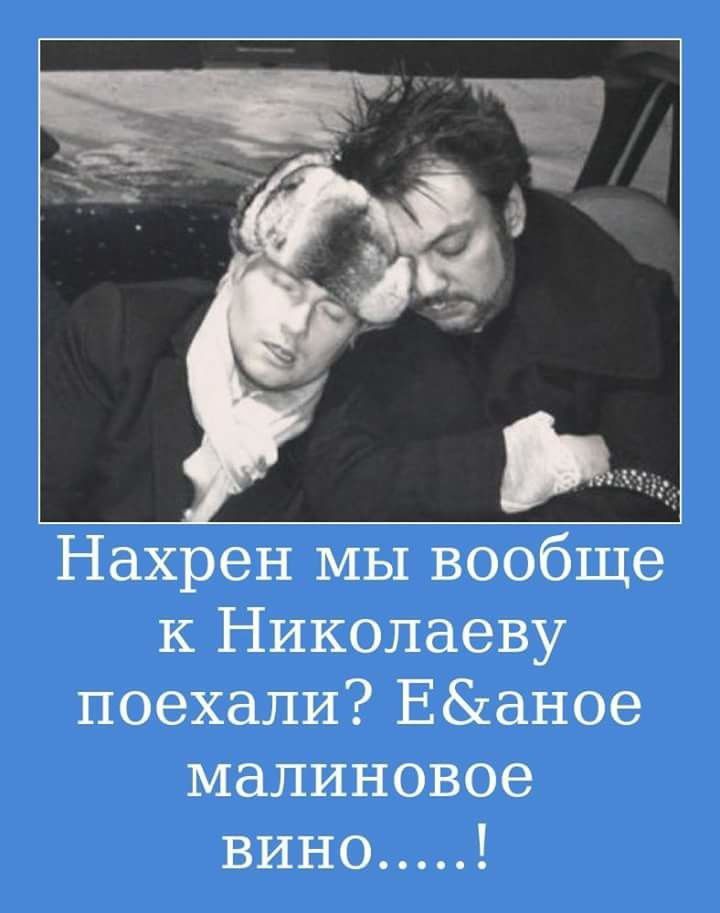 Нахрен мы вообще к Николаеву поехали? Ебаное малиновое вино.....!