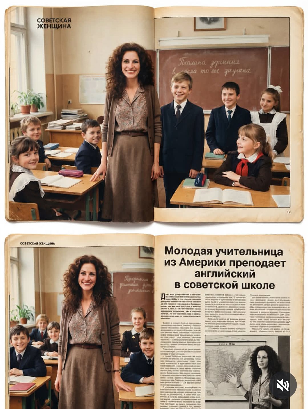 СОВЕТСКАЯ ЖЕНЩИНА. Пушкина зрение за то её заучена. Молодая учительница из Америки преподает английский в советской школе. Детям нужна учительница готовая... Беседы в школах... Особенно важно, что она не только... По мнению многих экспертов... Прививать любовь к английскому языку... В США...