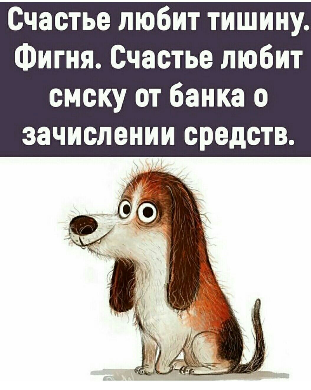 Счастье любит тишину Фигня Счастье любит смску от банка о зачислении средств