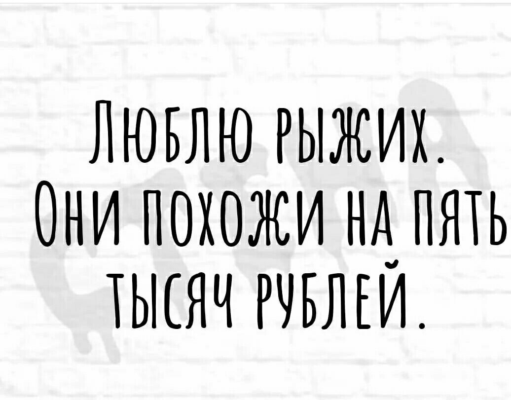 Лювлю Рыжих Они похожи нд пять хысяч РЧБЛЕИ