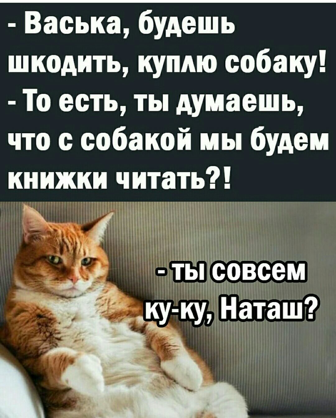 Васька будешь шкодить купдю собаку То есть ты думаешь что с собакой мы будем книжки читать эід Гу _ ТБііксовсем пд Ш ку наташ