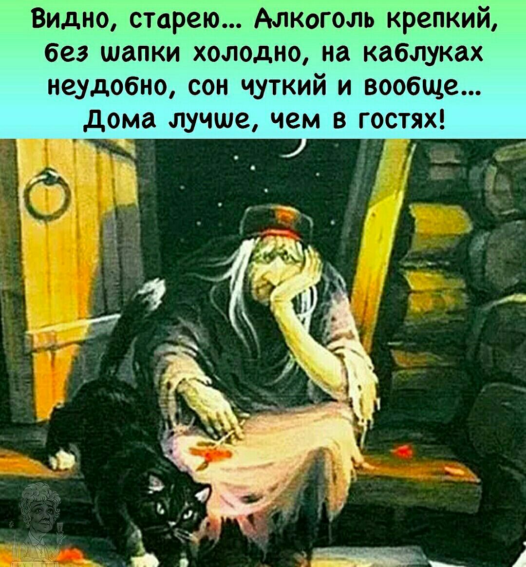 Видно старею Алкоголь крепкий без шапки холодно на каблуках неудобно сон чуткий и вообще дома лучше чем в гостях