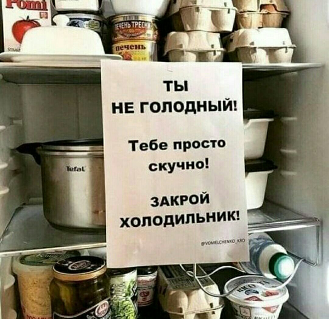 НЕ ГОЛОДНЫЙ Тебе просто скучно ЗАКРОЙ холодильник