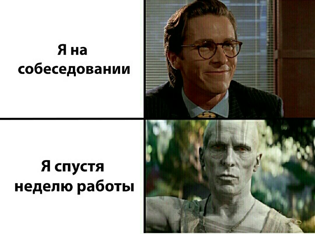 Я на собеседовании Я спустя неделю работы