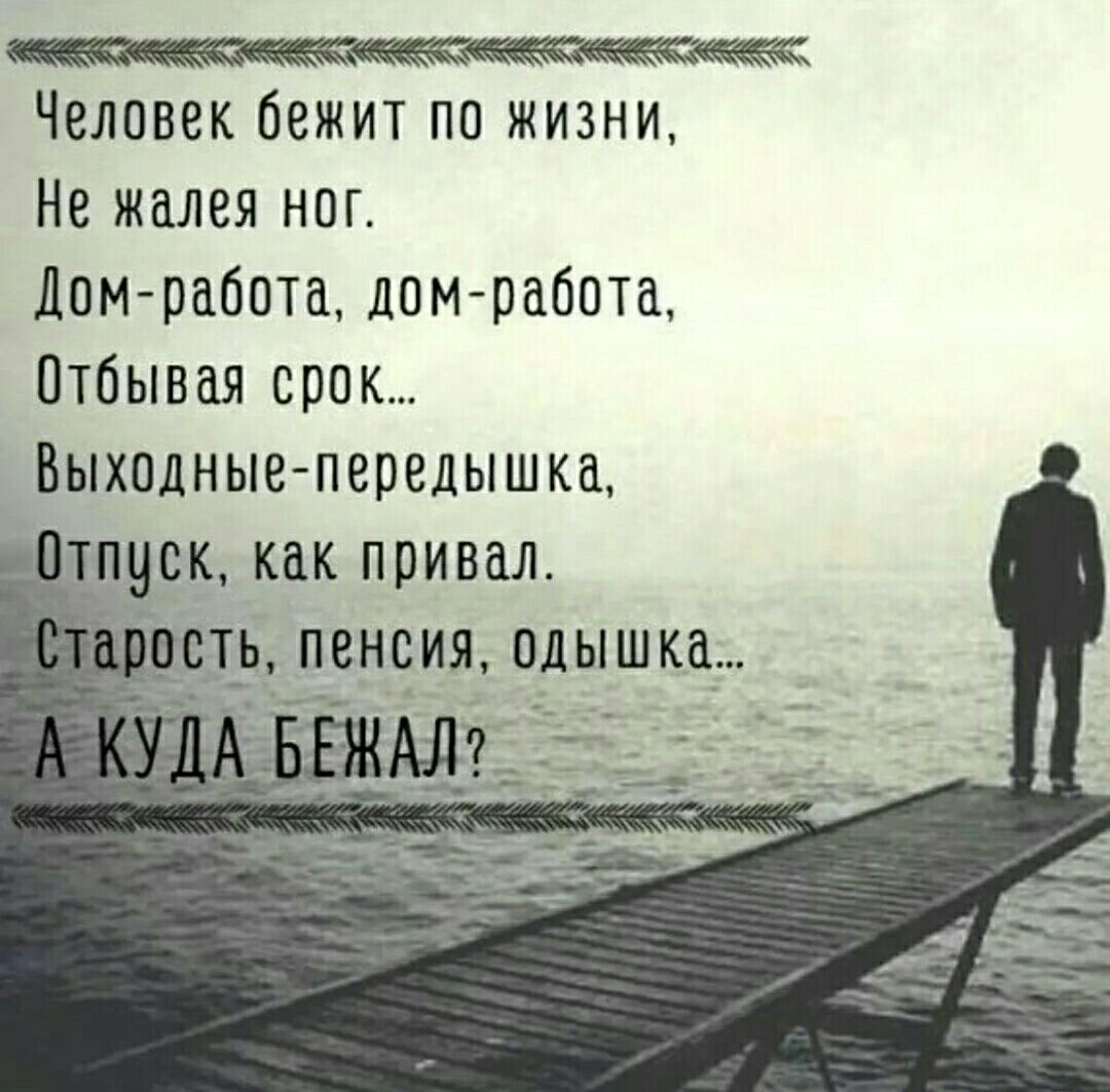 Человек бежит по жизни Не жалея нпг Лам работа дом работа Птбывая срок  Выходные передышка циник как привал - выпуск №1475073