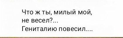 Что жты милый мой не весел Гениталию повесил