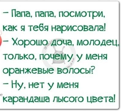 Папа папа посмотри как я тебя нарисовала Хорош молодец только почеіщ у меня оранжевые всіНосы Ну нет у меня Карандаша пысого цвета