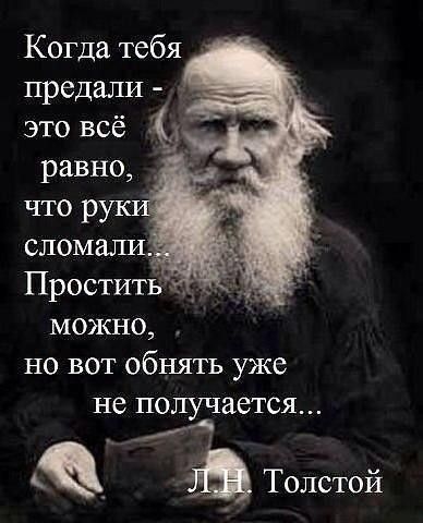 Когда тебя предали _ можно но вот обнять уже не получается Толстой