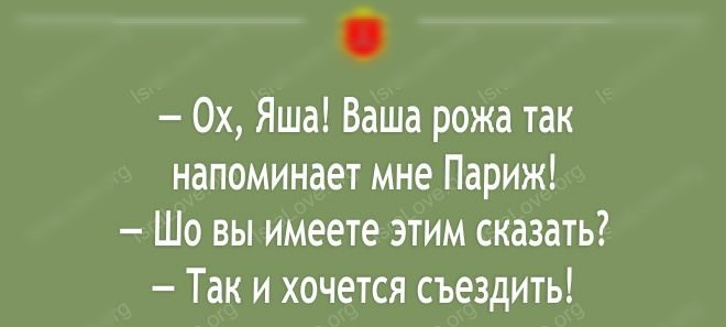 0х Яша Ваша рожа так напоминает мне Париж Шо вы имеете этим сказать Так и хочется съездить