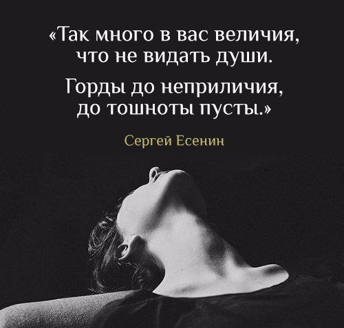 ТЭК МНОГО В ВЭС ВЭПИЧИЯ ЧТО не видать ДУШИ Горды до неприличия до тошноты пусты Сергей Есенин
