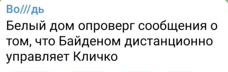 Воддк Белый дом опроверг сообщения о том что Байденом дистанционно управляет Кличко