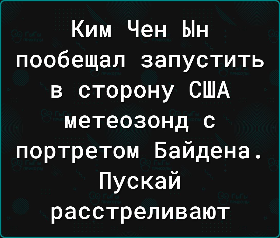 Ким Чен Ын пообещал запустить в сторону США метеозонд с портретом Байдена Пускай расстреливают