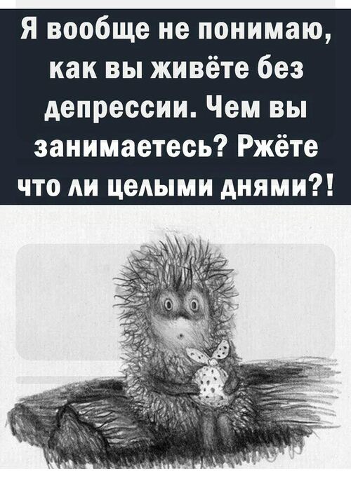 Я вообще не понимаю как вы живёте без депрессии Чем вы занимаетесь Ржёте что АИ целыми днями