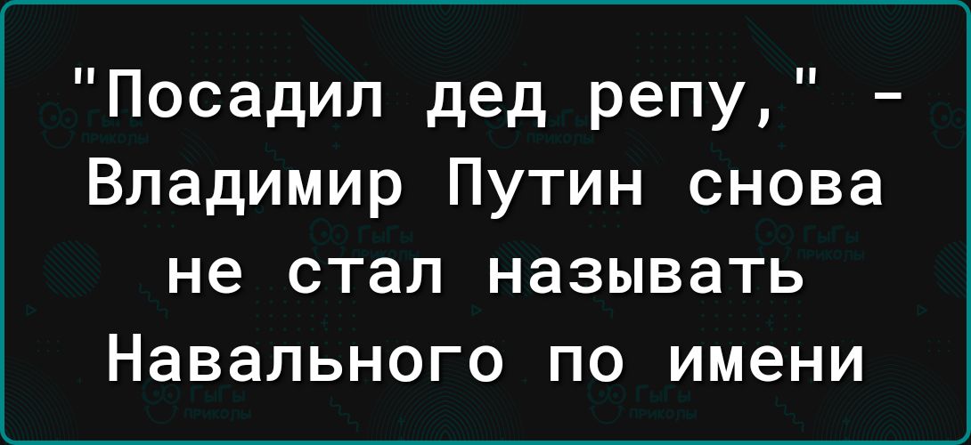 Посадил дед репу Владимир Путин снова не стал называть Навального по имени