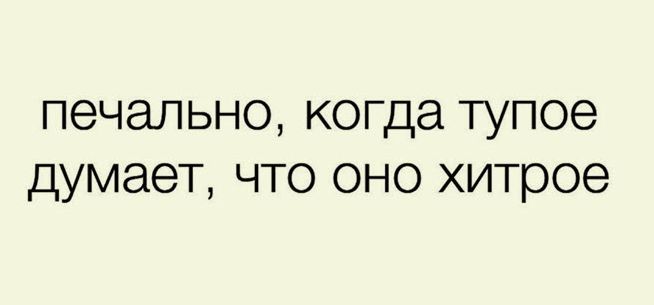 ПЭЧЭЛЬНО когда ТУПОЕ ДУМЭЭТ ЧТО ОНО хитрое
