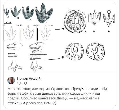 Попов Аидрій и в м кто их Фирма Укражьшю Тризубв ппходт вщ Форми Вщбишв лап динизанрщ я одомашнили наш предки особливо шаиунаися дюзуб _ ыдбитк Авни 3 ывачыим у бою пальцем