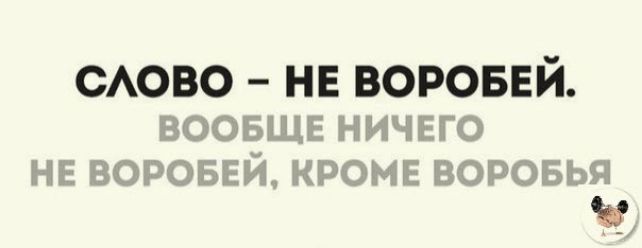 Аово нв вороввй ВООБЩЕ НИЧЕГО НЕ вороввй кроме воровья