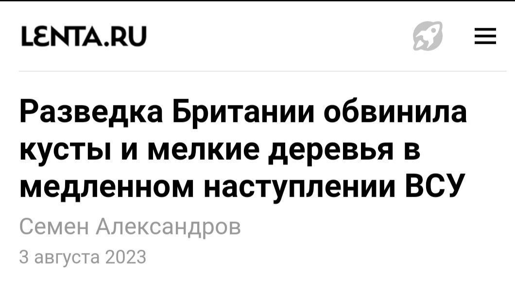 ЕНТАЛЦ Разведка Британии обвинила кусты и мелкие деревья в медленном наступлении ВСУ