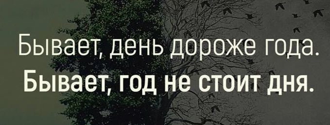 Бывает день дороже года Бывает год не стоит дня