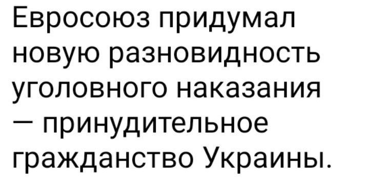 Евросоюз придумал новую разновидность уголовного наказания принудительное гражданство Украины