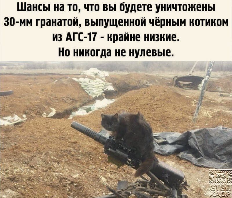Шансы на то что вы будете уничтожены зп нн гранатой выпущенной чёрным нотинонх из АГС 17 крайне низние Но никогда не нулевые