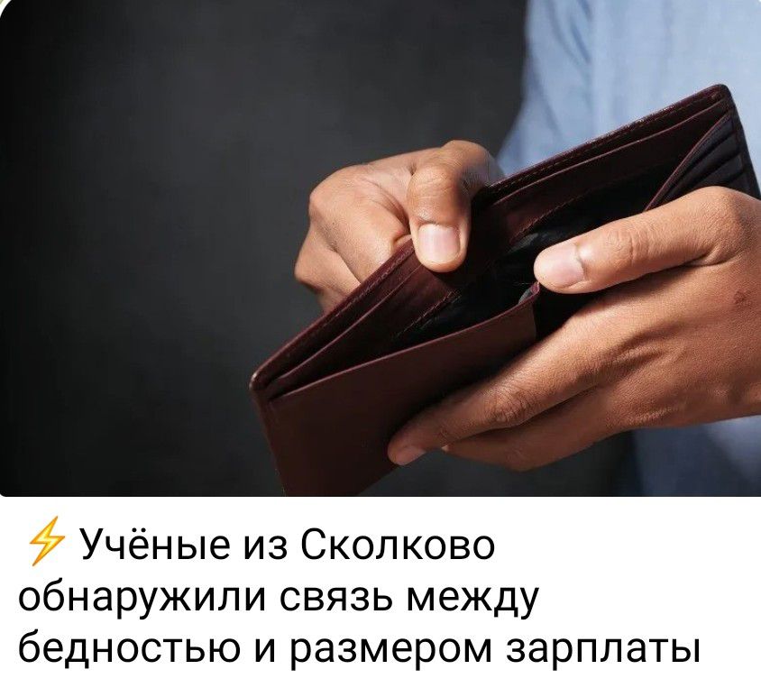 Учёные из Сколково обнаружили связь между бедностью и размером зарплаты