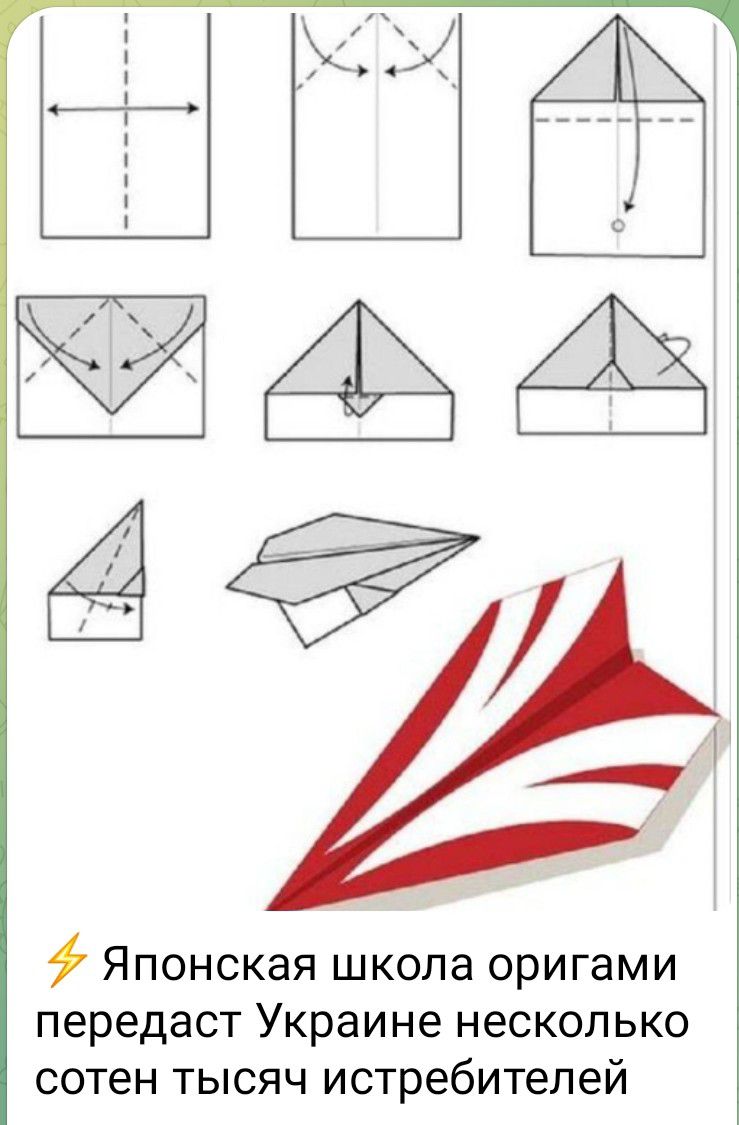 Японская школа оригами передаст Украине несколько сотен тысяч истребителей