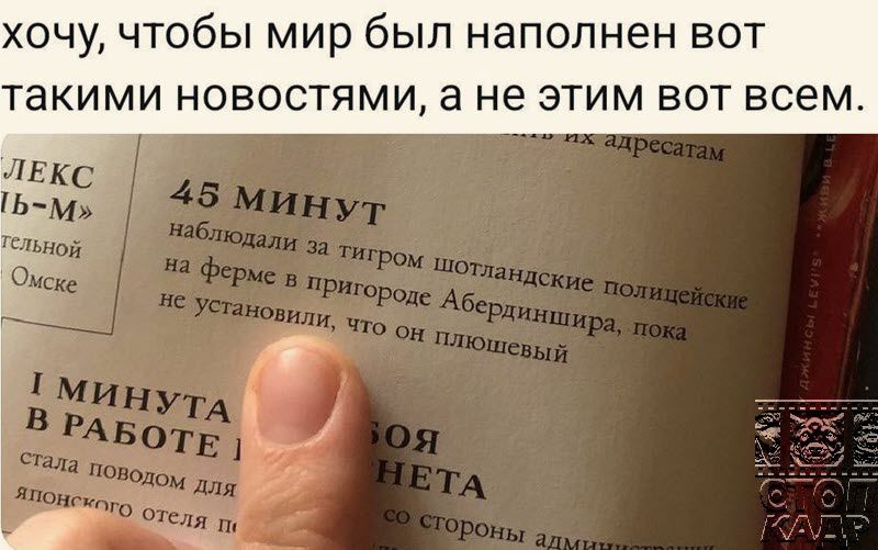 хочу чтобы мир был наполнен вот такими НОВОСТЯМИ а не ЭТИМ ВОТ всем