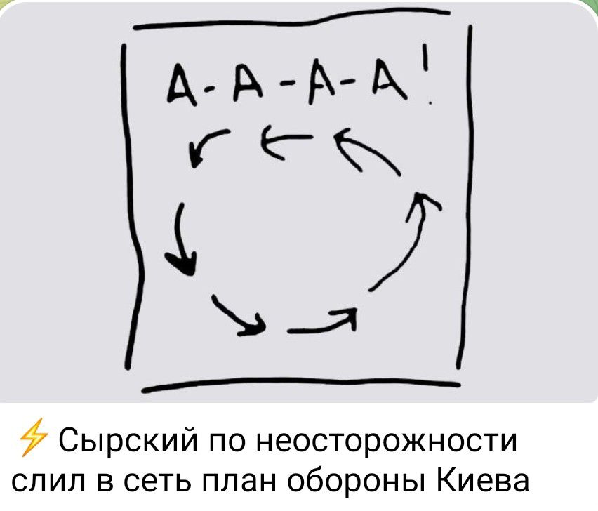 А А А А га хх я Сырский по неосторожности спил в сеть план обороны Киева