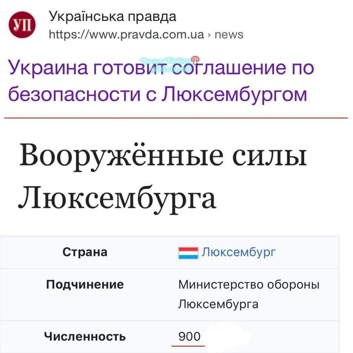 Украінська правда 195 Лшшщруачиасотмд пеш5 Украина готовит соЧпашение по безопасности с Люксембургом Вооружённые силы Люксембурга Страна Люксембург Подчииеиие Министерство обороны Люксембурга Численность 900