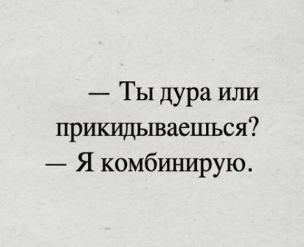 Ты дура или прикидываешься Я комбинирую