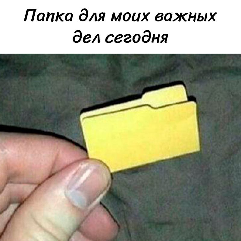 Папки для моих важных дел сегодня