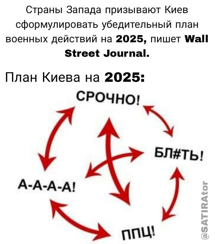 Страны Запада призывают Киев сформулировать убедительный план военных действий на 2025 пишет Ма 51гееё Зоигпа План Киева на 2025 СРОЧНО ппм