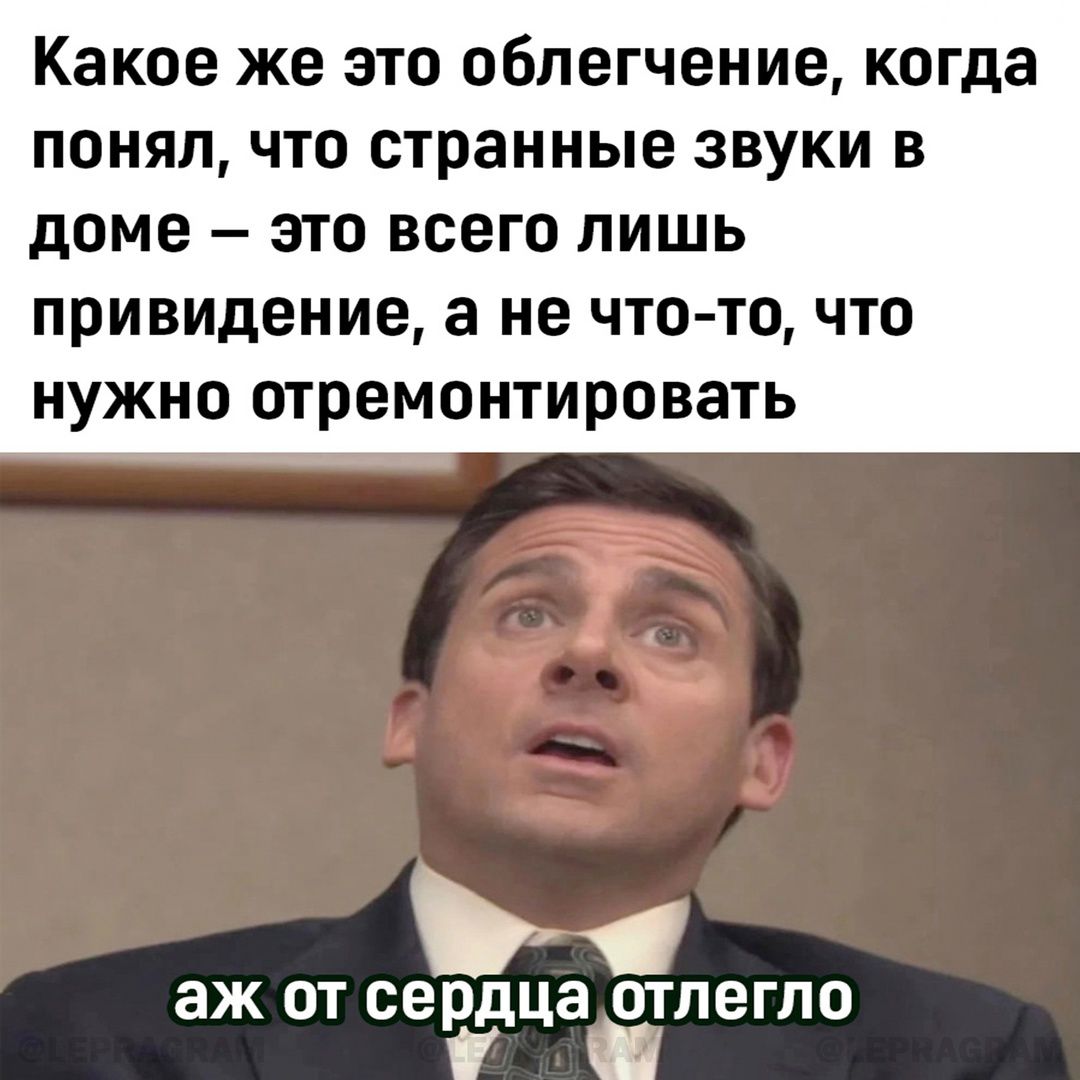 Какое же это облегчение когда понял что странные звуки в доме это всего лишь привидение а не что то что нужно отремонтировать