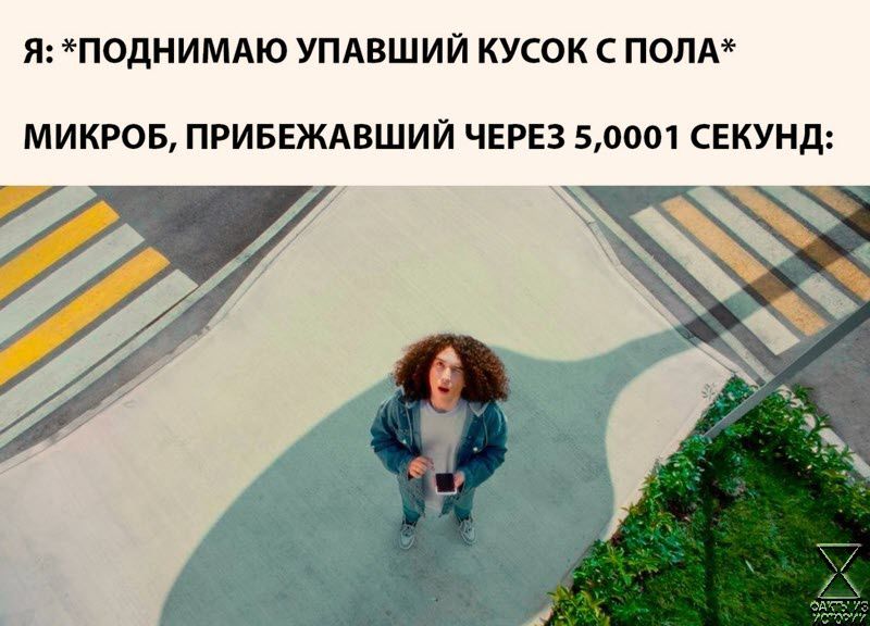 ПОДНИМАЮ УПАВШИЙ КУСОК С ПОЛА МИКРОБ ПРИБЕЖАВШИЙ ЧЕРЕЗ 50001 СЕКУНД и2ай 77