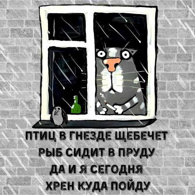 птиц В ГНЕЗДЕ щвввчгт РЫБ СИДИТ В ПРУДУ ДАИЯ СЕГОДНЯ ХРЕН КУДА ПОЙДУ