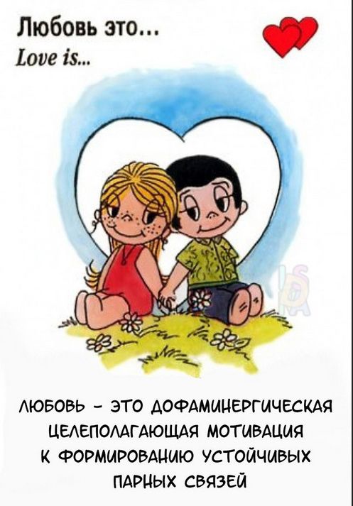 Любовь это Горе ЛЮБОВЬ ЭТО ДОФАМИНЕРГИЧЕСКАЯ ЦЕЛЕПОЛАГАЮЩАЯ МОТИВАЦИЯ К ФОРМИРОВАЦИЮ УСТОЙЧИВЫХ ПАРНЫХ СВЯЗЕЙ