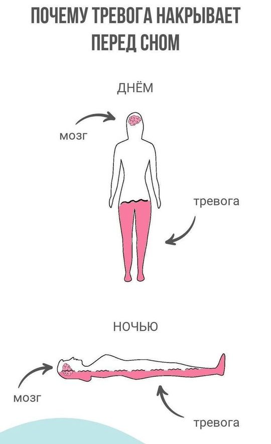 ПОЧЕМУ ТРЕВОГА НАКРЫВАЕТ ПЕРЕД СНОМ ДНЁМ мозг тревога тревога