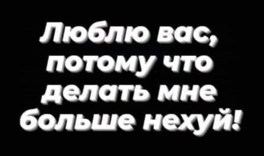 Люблю вас потому что делать мне больше нехуй