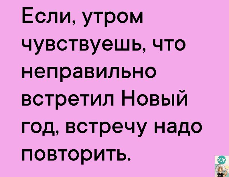 Если утром чувствуешь что неправильно встретил Новый год встречу надо повторить е