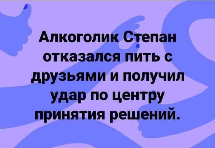 Алкоголик Степан отказался пить с друзьями и получил удар по центру принятия решений.