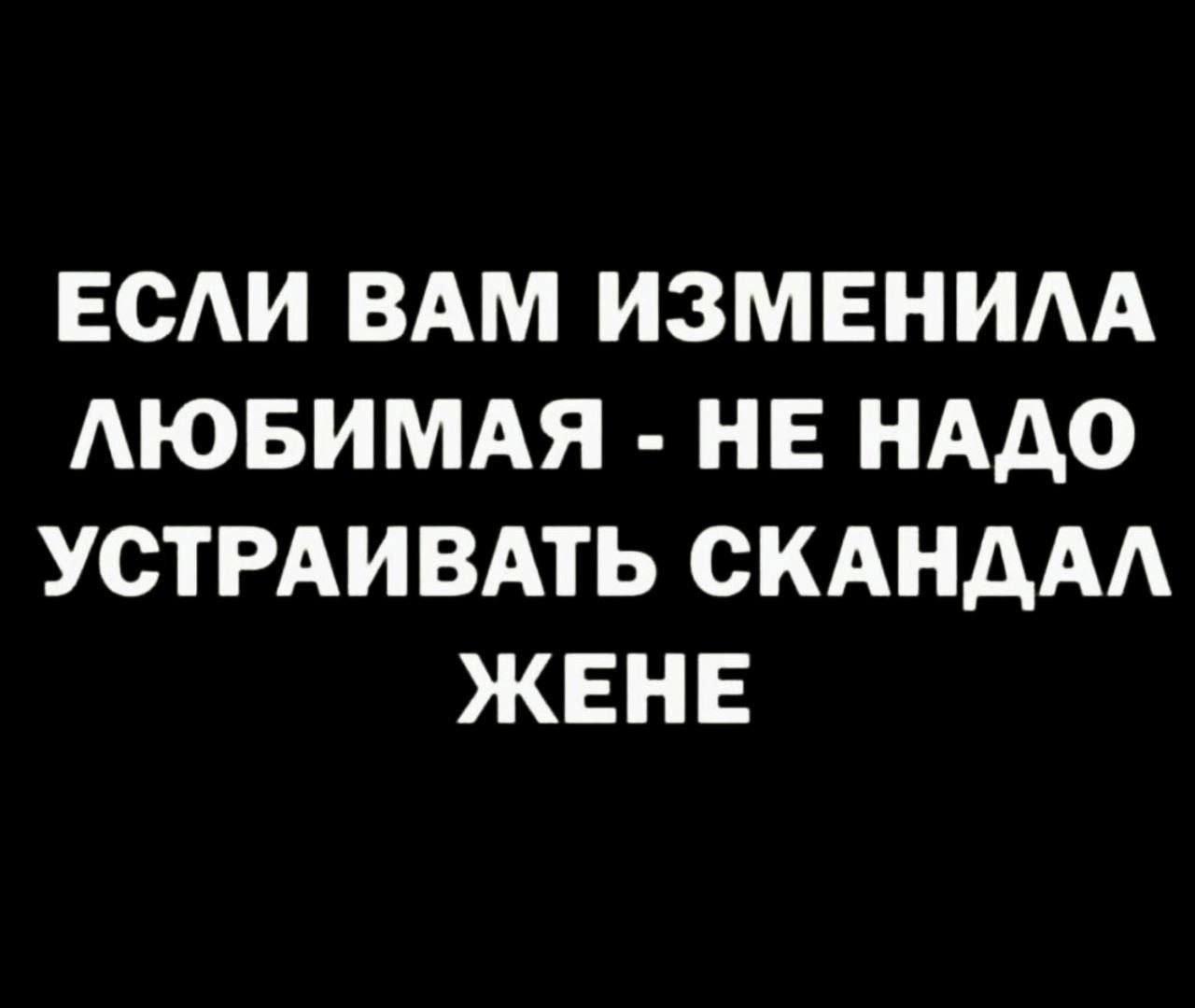 ЕСЛИ ВАМ ИЗМЕНИЛА ЛЮБИМАЯ - НЕ НАДО УСТРАИВАТЬ СКАНДАЛ ЖЕНЕ