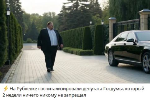 На Рублёвке госпитализировали депутата Госдумы, который 2 недели ничего никому не запрещал
