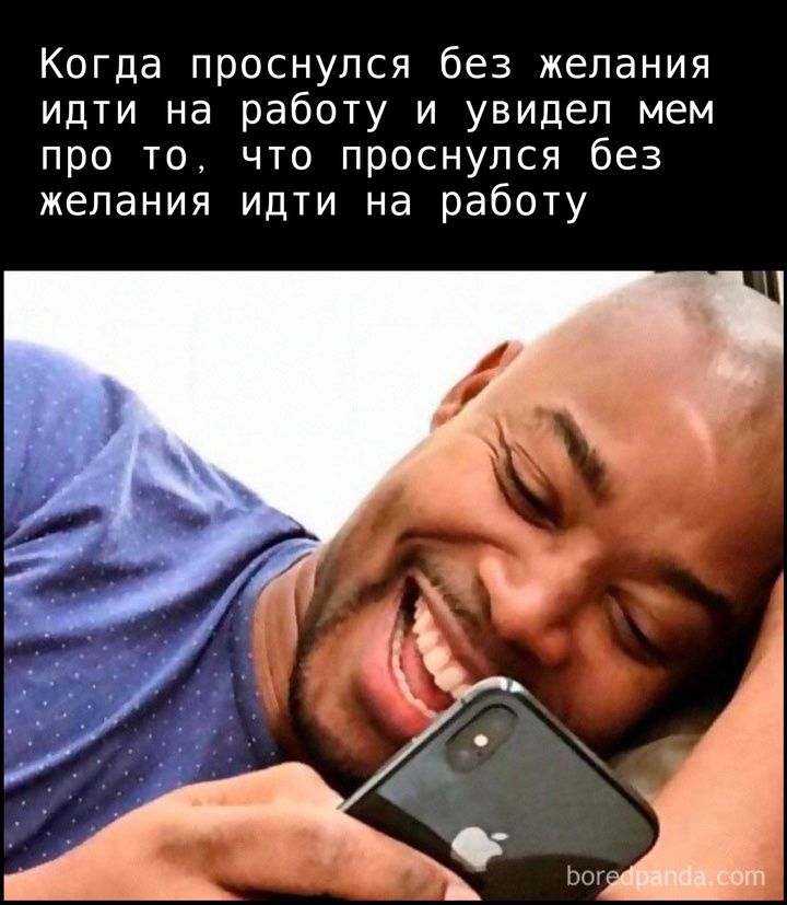 Когда проснулся без желания идти на работу и увидел мем про то, что проснулся без желания идти на работу